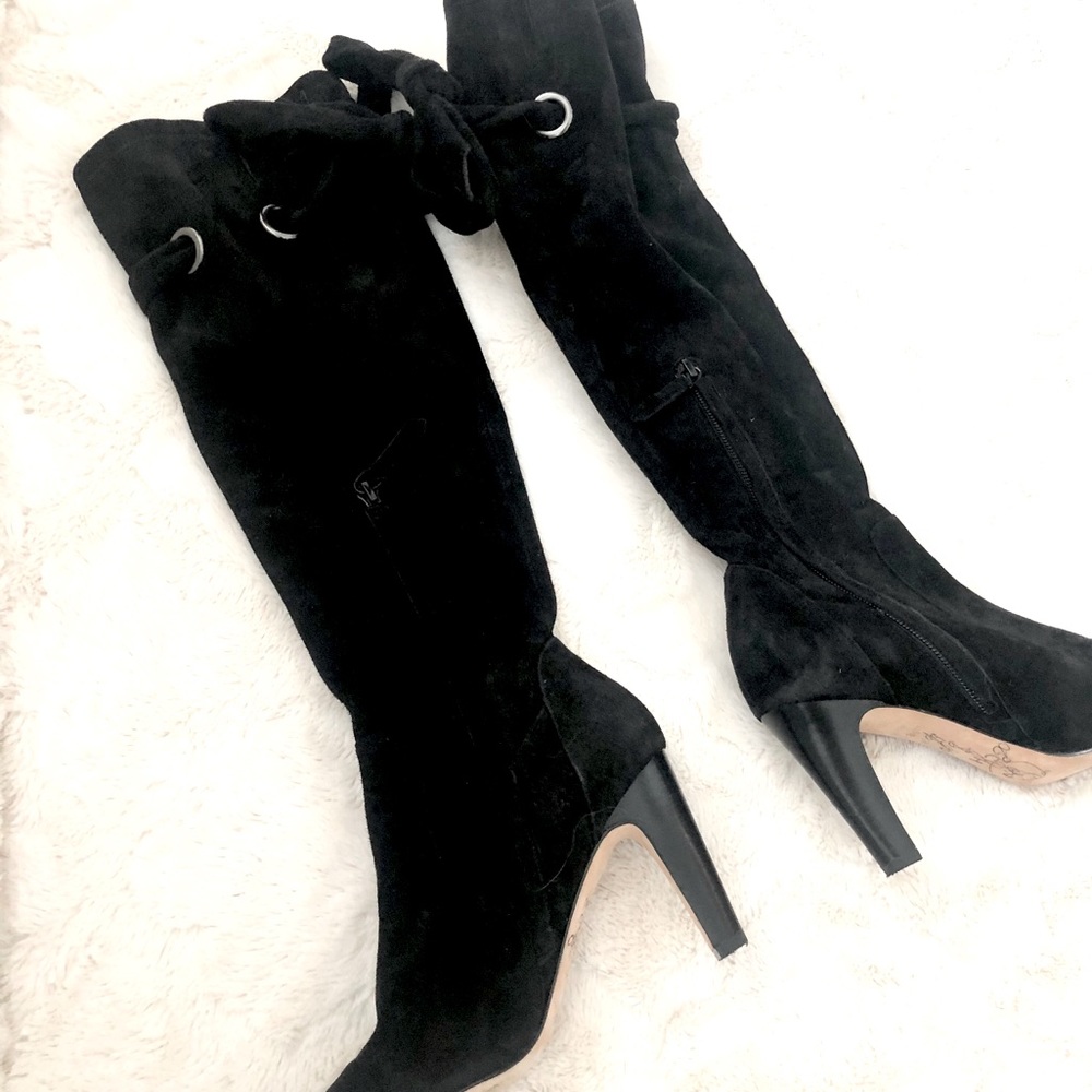 Cole Haan Suede Knee High Heeled Boots